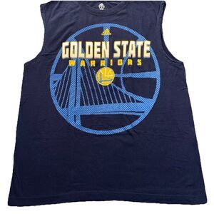 Golden State Warriors Tank Top Men’s Extra Large Adidas Blue Basketball NBA XL
